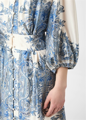Stellar paisley border kjole Ash Blue Neo Noir 